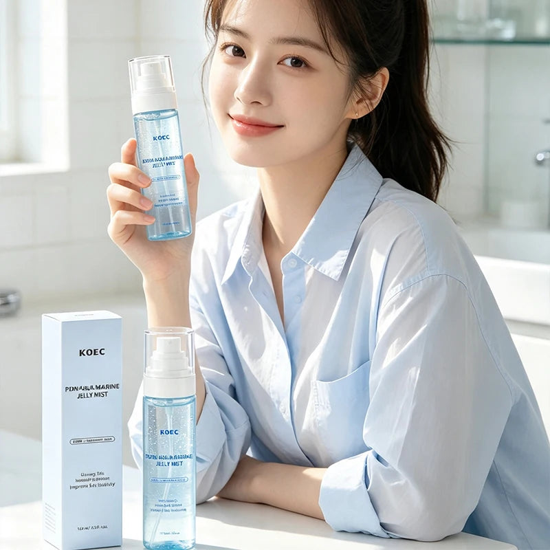 PDRN Aqua Marine Jelly Mist Face Spray Hyaluronic Acid Instant Hydration Skin Elasticity Glowing Skin Refreshing Facial Mist