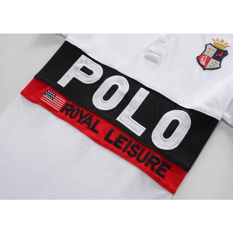 Plus Size 7XL 100% Cotton Summer Men's Polo Shirts Luxury Short Sleeve Contrast Color Letter Embroidery Simple Casual Male Tees