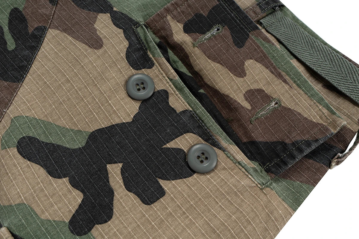 M65 Silhouette Camouflage Cargo Cropped Shorts for Men Wide Leg Patchwork Baggy Summer Shorts Oversized Loose Over Knee Pants