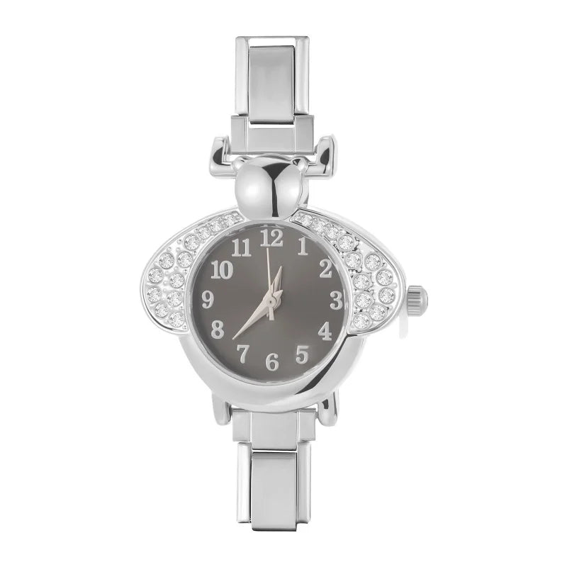 Irregular alloy case Arabic numeral classic dial Stars-shaped diamond-encrusted fashion Stainless Steel Bracelet ladies watch