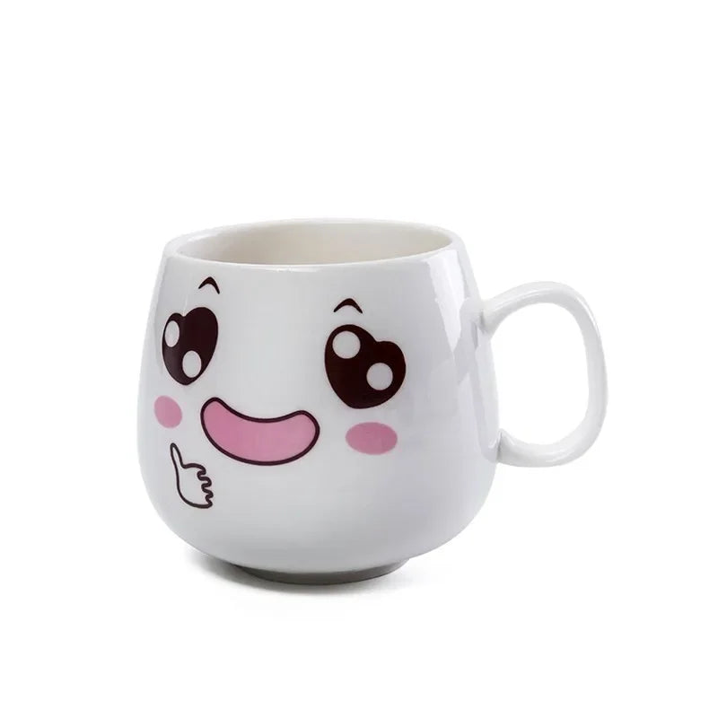 Modern simplicity Creative Ceramic Mugs Cute Cartoon Face Expression Water Container Lover Coffee Mugs Travel cute cup gift