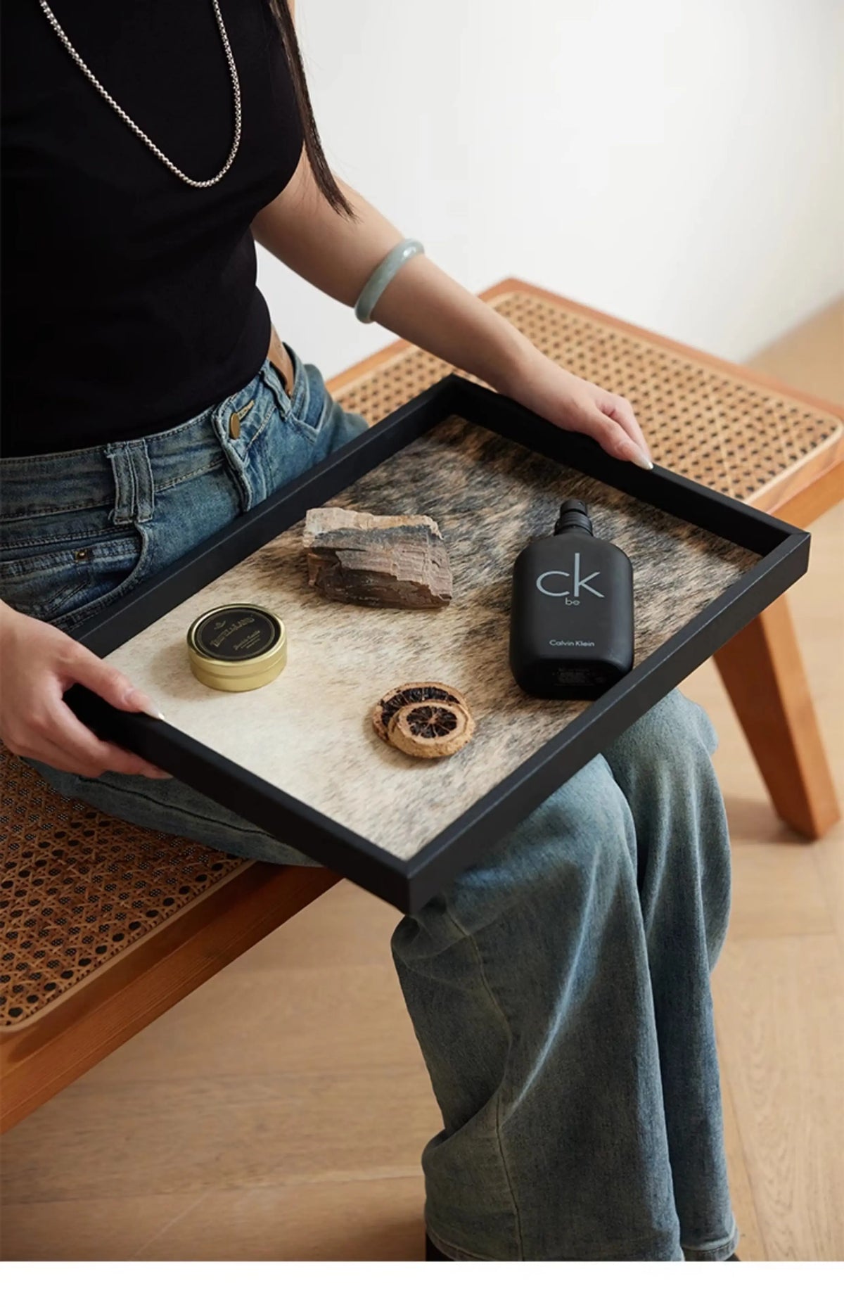 Medieval Horsehair Wooden Trays Light Luxury High Aromatherapy Entrance Trays Jewelry Exquisite Home Accessories Dienblad XYTP40