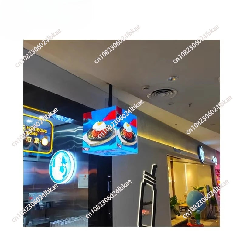 5-Sided P3mm Light Emitting Diode Cube Screen Full Color Video Advertising Digital Signage Display High Brightness Cube Signage