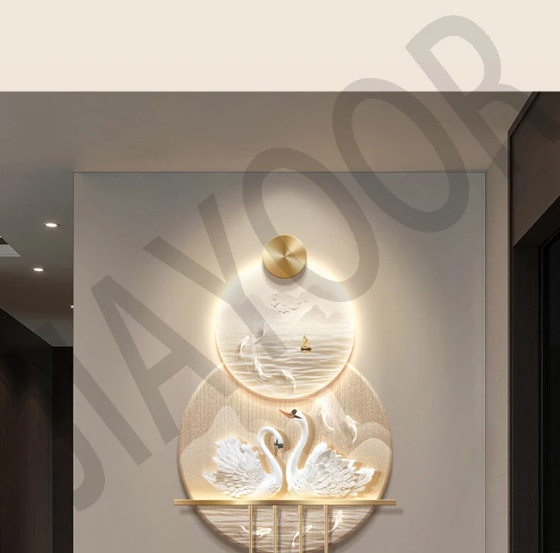 Modern Light Luxury Entrance Hall Decoration Painting New Atmospheric High-end Corridor Hanging Painting Wall Lamp Night Lamp