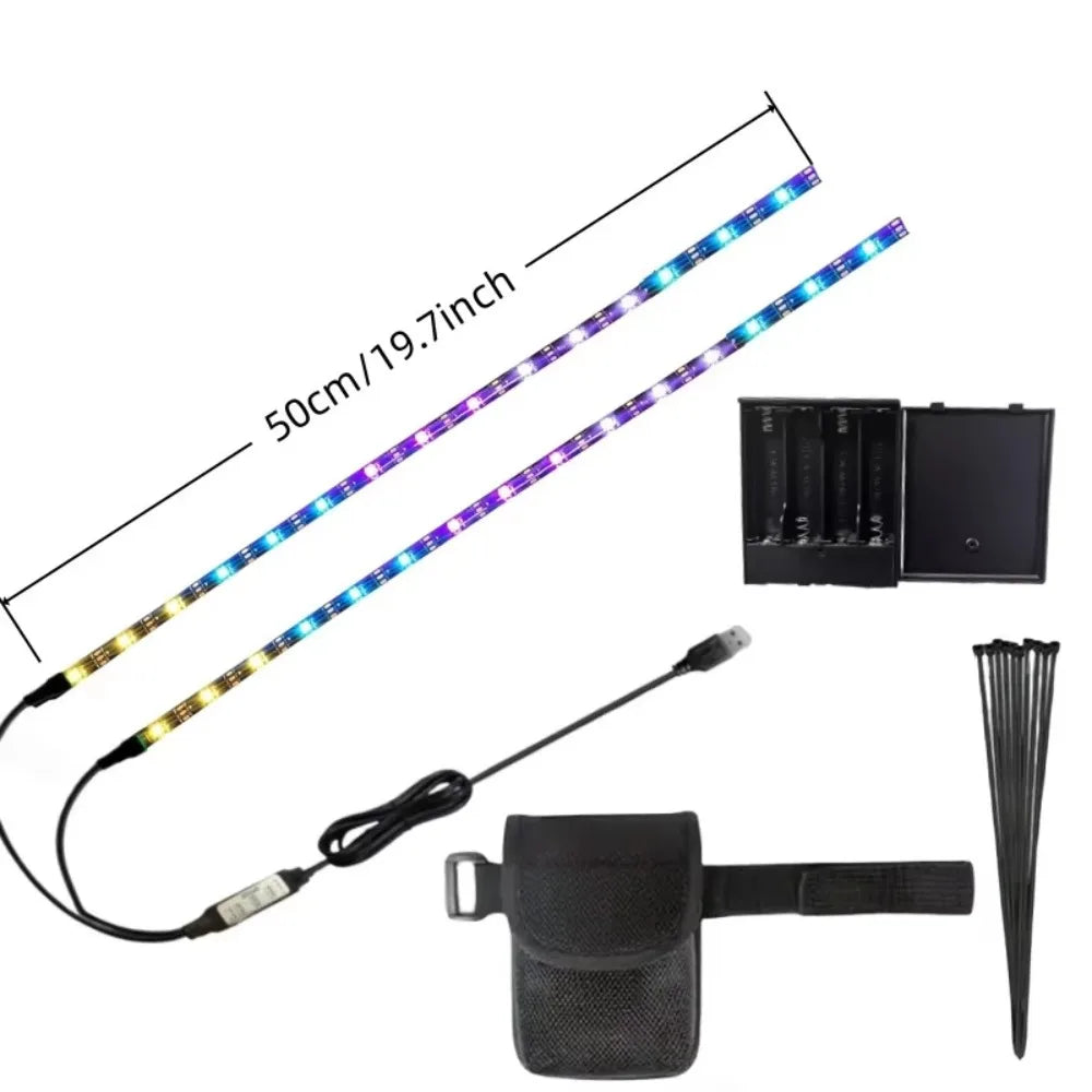 Creative Battery Powered Scooter LED Lights Multi-Color DIY Bicycle Ambient Light Dream Color Underglow Lights Night Riding