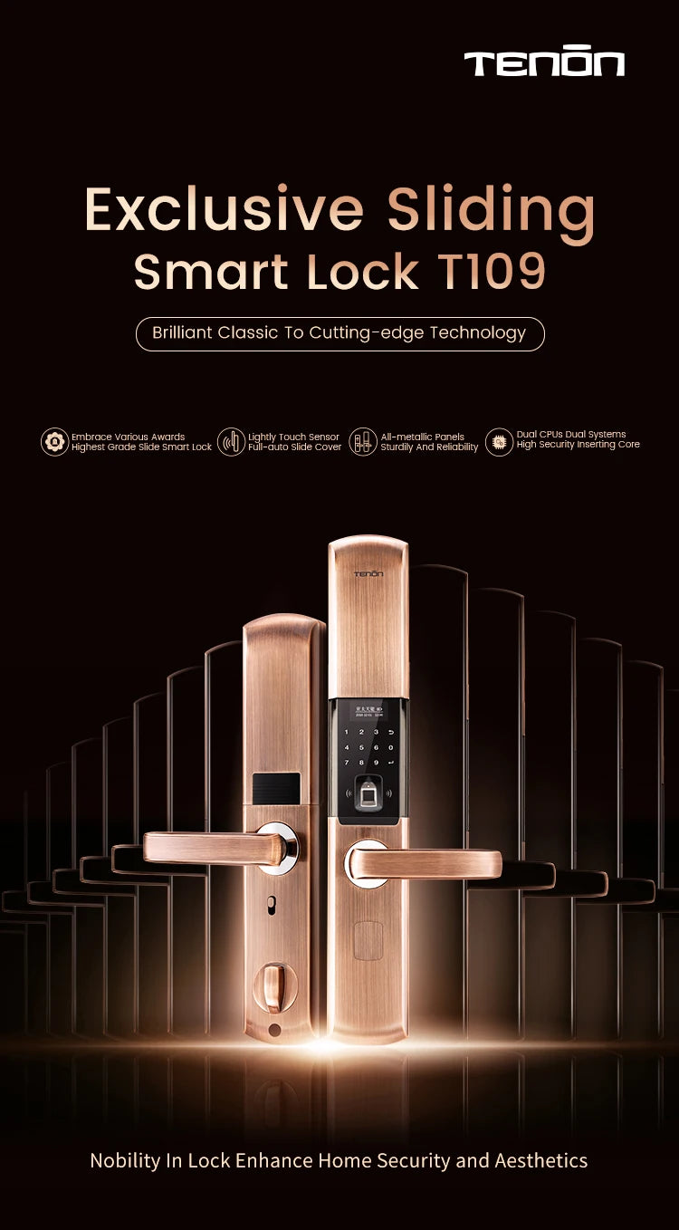 Black fingerprint smart lock keyless electronic dual-sensor smart digital handle door lock