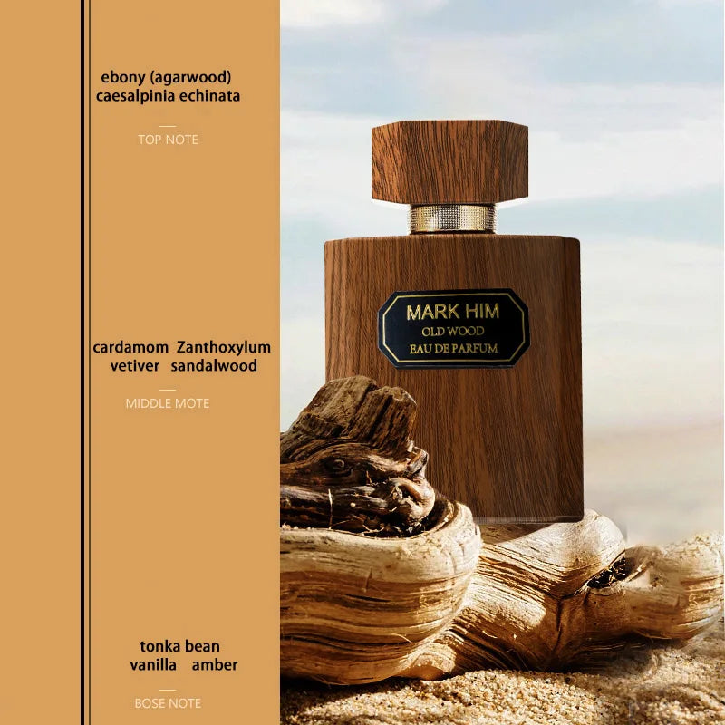 High-end Wood Perfume Brand Cologne Ebony Agarwood Long-lasting Fragrance Fresh Charm Confident Business Men Light Perfume 100ml
