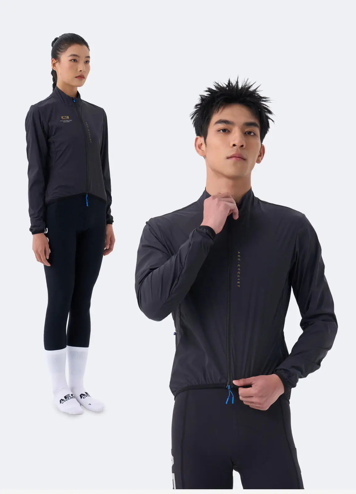 AEC.CYCLIST Windbreaker Cycling Jacket Men Women Ultra Light Quick Dry Cycling Jersey Breathable Bike Coats Zippered Side Pocket