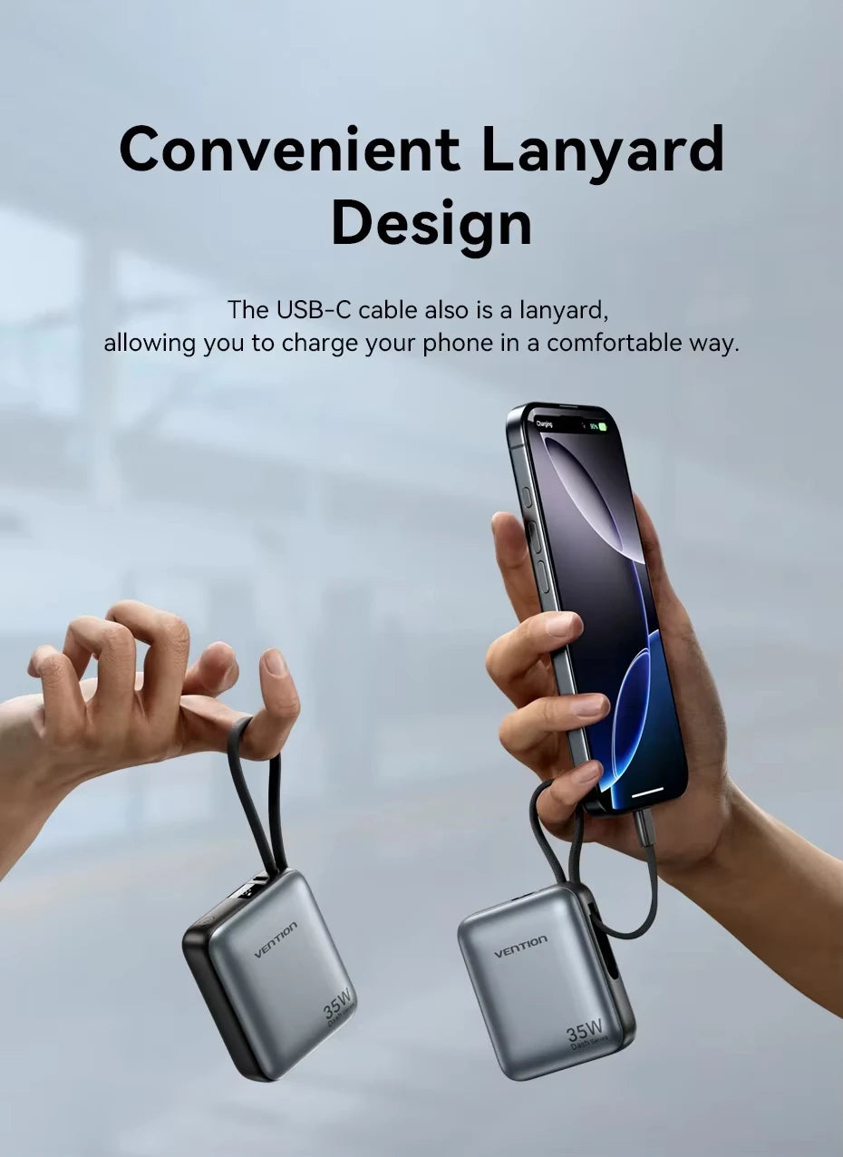 Vention NEW 10000mAh 35W Power Bank Fast Charge Portable Mini 3C PowerBank for iPhone 17 Xiaomi External Spare Battery Charger