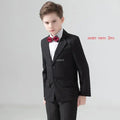 Kids Navy Blue Wedding Suit For Boys Birthday Photography Dress Child Red Blazer School Performance Party Prom Clothing Set