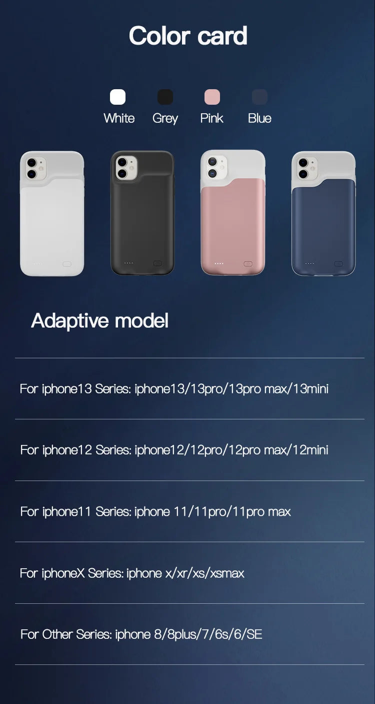 For iphone 14 Pro Max Battery Case For iphone 12 11 Pro Max Smart Power Bank Charger Cover for iPhone XS Max XR 7 8 Plus SE2 SE3
