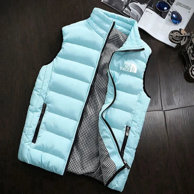 Autumn and winter zippered sleeveless jacket, warm vest coat, fashionable and versatile men's golf clothing