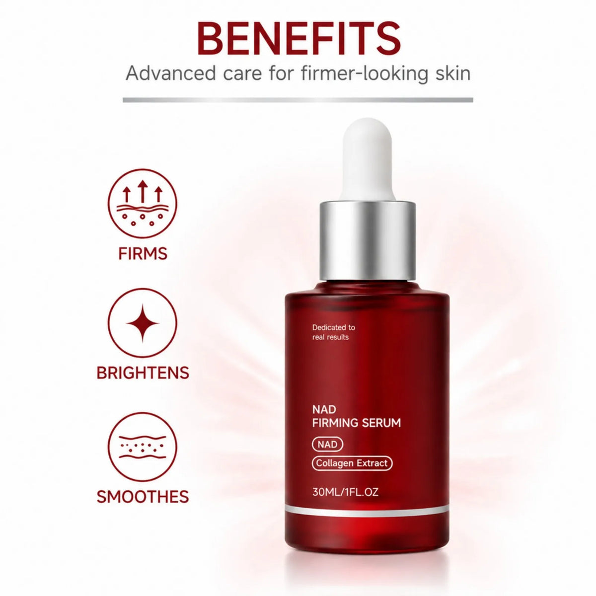 NAD Collagen Firming Facial Serum 30ml Hydrating Skin Elasticity Boost Smooth Lines Look Lightweight Daily Skin Care Essence