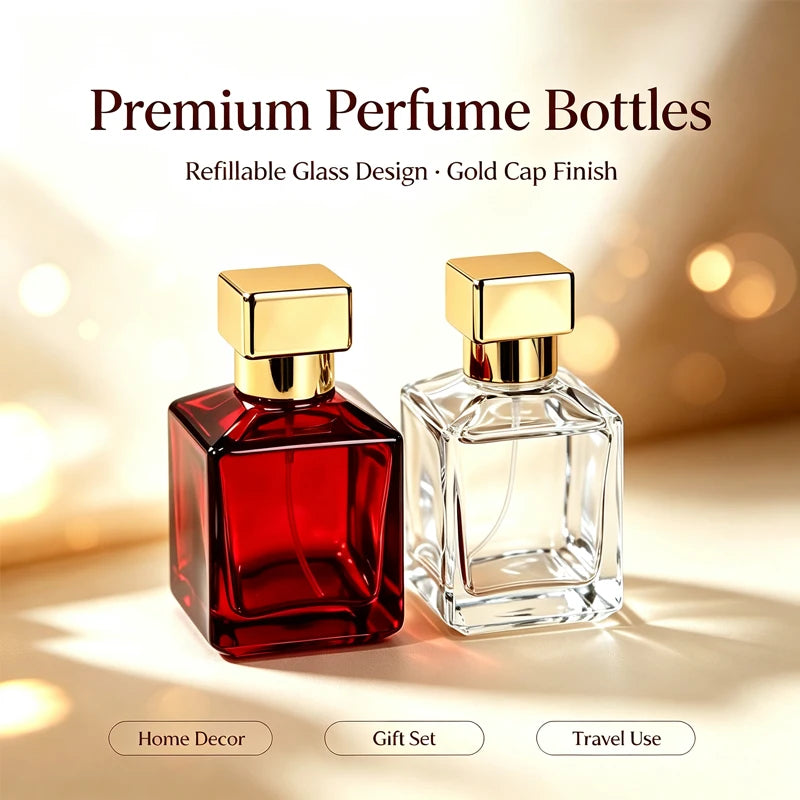 Perfume Bottle Spray 50ml High-end Glass Portable Travel Delicate Perfume Bottle Empty Bottle Dispenser