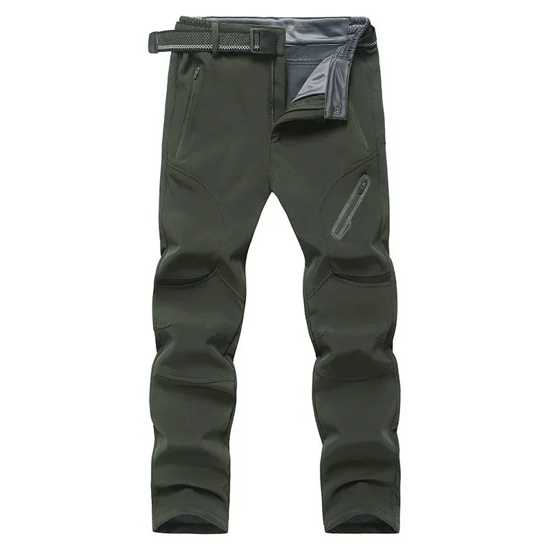 2026 Big Size Waterproof Pants Men Soft Shell Fleece Warm Trousers Male Outdoor Plus Large 9XL 4XL 8XL Work Winter Autumn Black