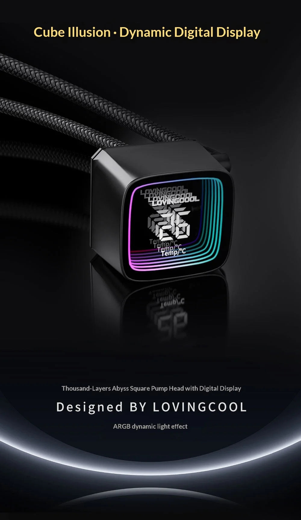 Fmouse Lovingcool Aio Cpu Water Cooler 240mm 360mm Argb Prism Digital Display Temperature Control Aura Sync For Pc Gaming Case