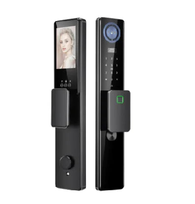 Smart Door Lock 3D Facial Recognition Fingerprint Password IC Card Key Access WiFi Remote Control HD Wide Angle Camera App