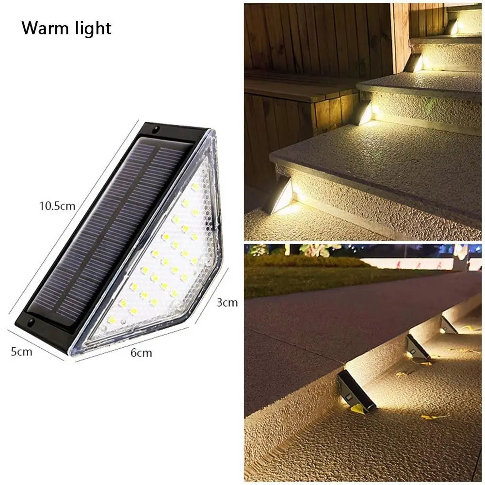 Triangle Solar Step Lamp Warm Light Garden Decoration Stair Light Atmospheric Ornament LED Outdoor Floor Light Garden Path
