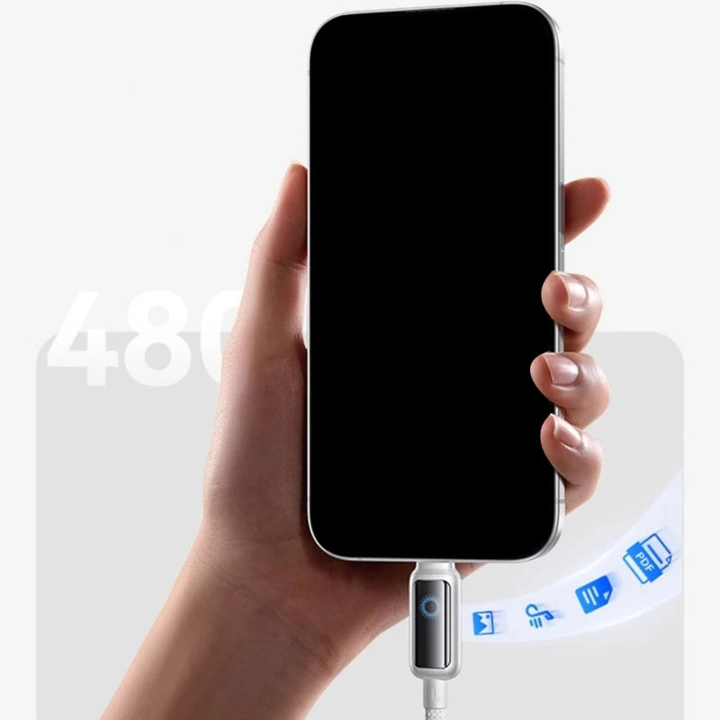 Auto Cut Off USB C Fast Charging Cable With  Power Protections And LED Indicator For Phones Tablets Laptops