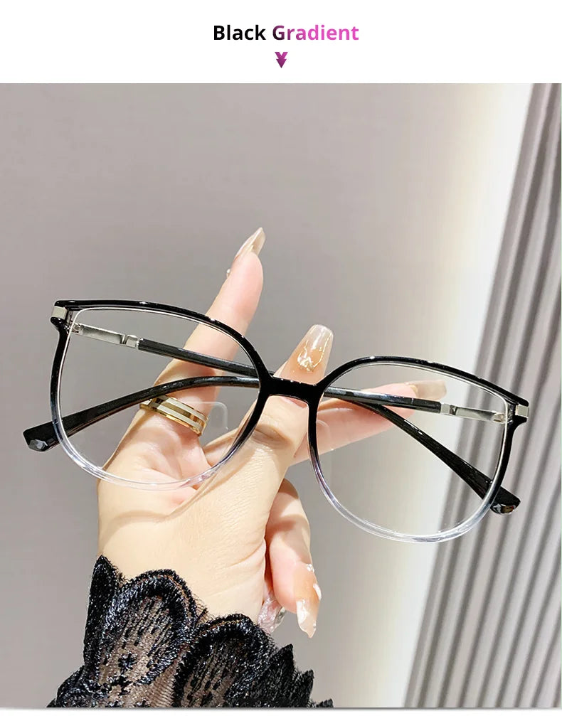 Fashion Women's Grade Glasses Trendy Luxury Reading Glasses Lady Presbyopic Graduated Lenses Transparent Glasses Eyepieces 2025