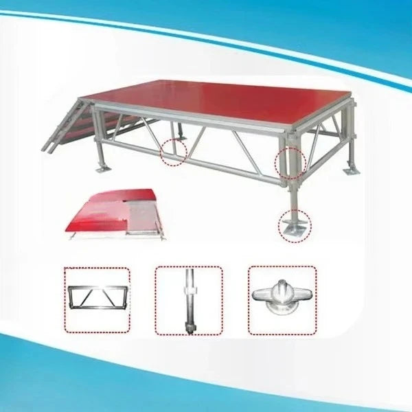 1.22M 2.44m Aluminum Concert Stage Podium 4x 8ft Plywood Stage 4ft 8ft