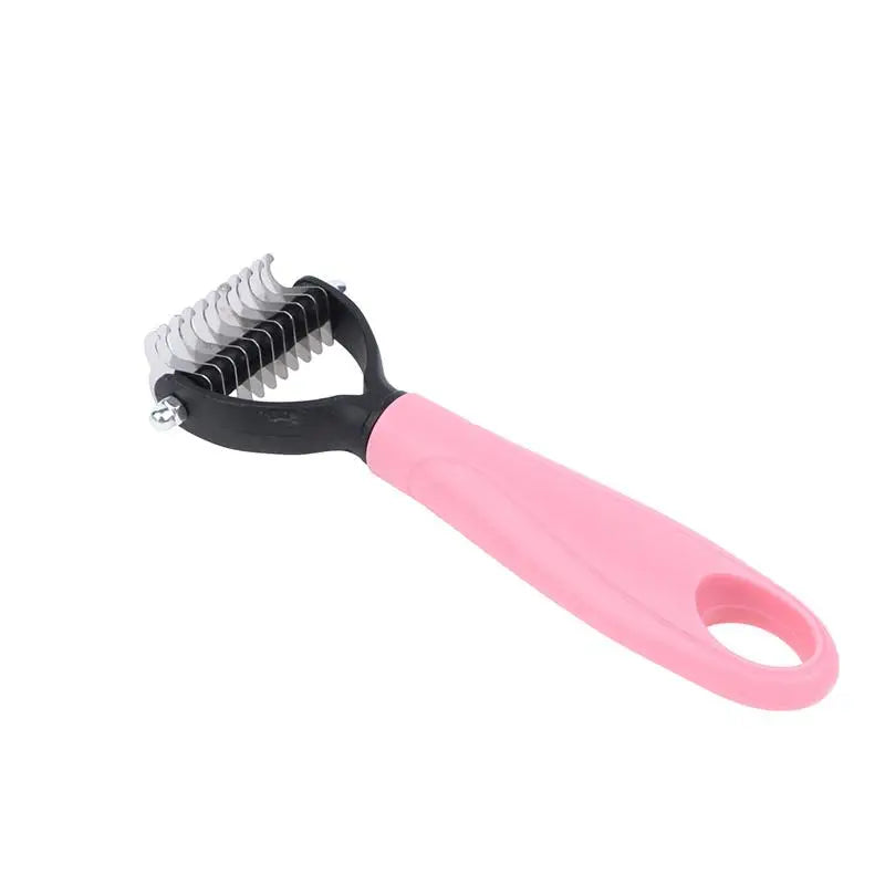 (New) 1Pcs Professional Pet Deshedding Brush 2 Sided Dematting Dog And Cat Hair Remover Grooming Shedding Supplie