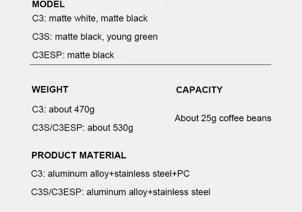 TIMEMORE Chestnut C3S / C3ESP Manual Coffee Grinder All-metal Body & S2C Burr Portable Hand Coffee Mill Grinder With Double Bear