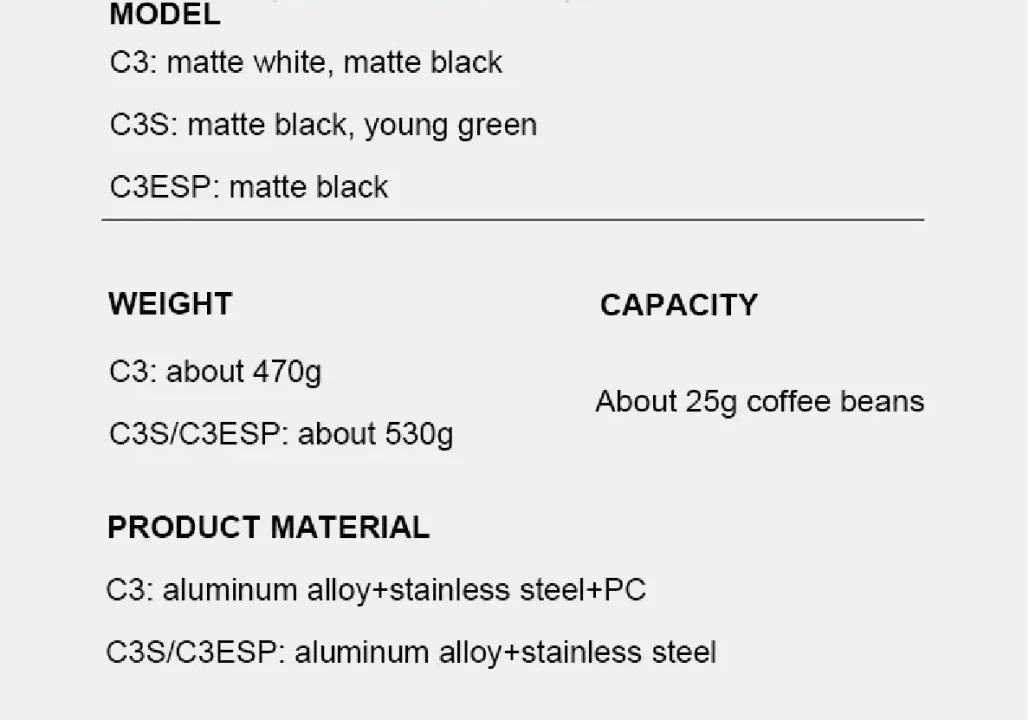 TIMEMORE Chestnut C3S / C3ESP Manual Coffee Grinder All-metal Body & S2C Burr Portable Hand Coffee Mill Grinder With Double Bear