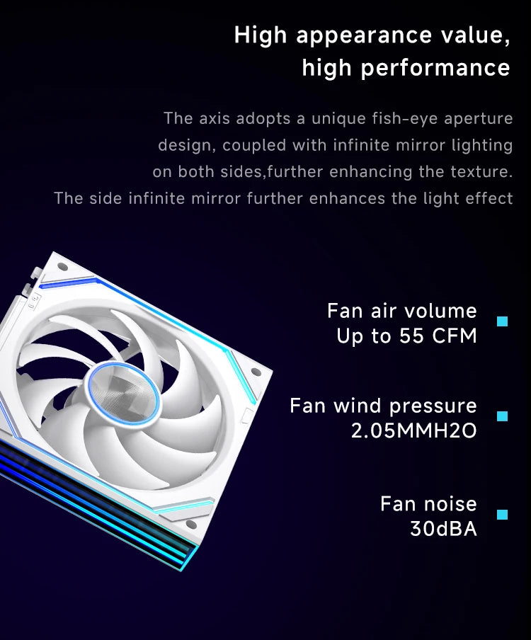 Jungle Leopard V2 SE 120mm Reverse Fan ARGB PWM PC Case Fan with Hydraulic Bearing White Spliceable Low Noise