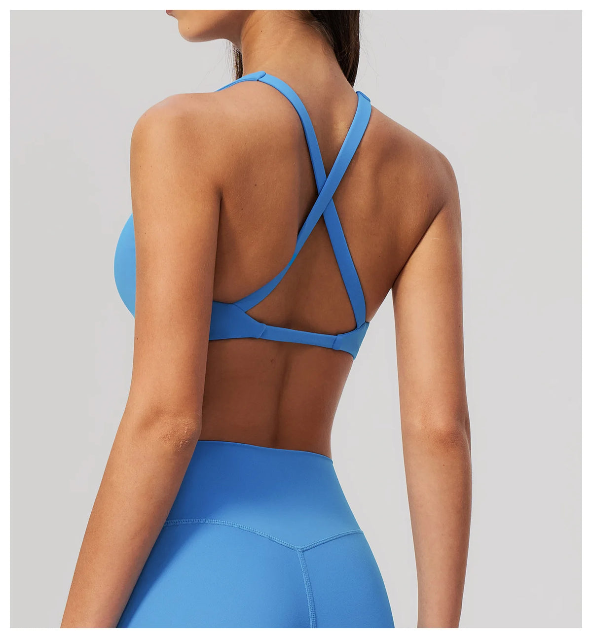 NCLAGEN Sport Bras Women High Support Fitness Underwear Back Cross Gym Clothes Training Solid Yoga Top Pilates Workout Tank