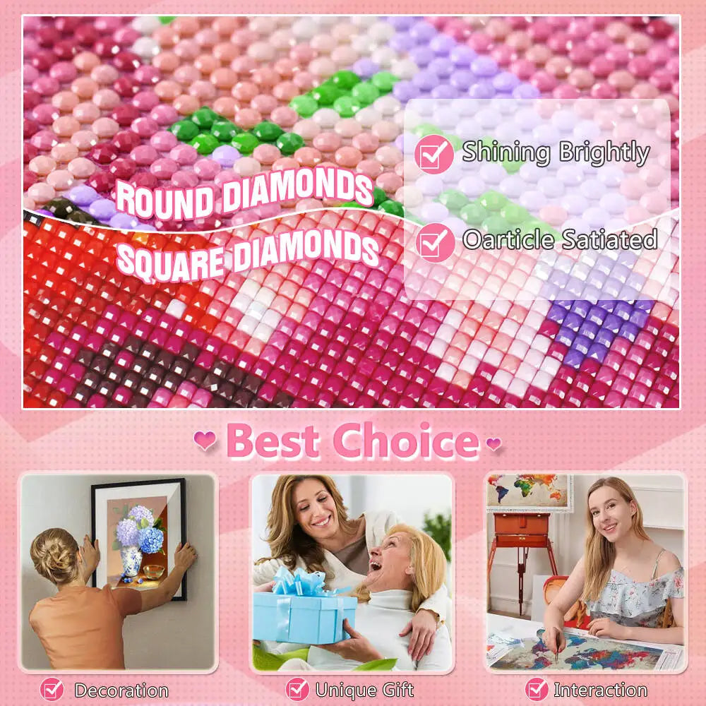 HUACAN Diamond Mosaic Kit Parrot Animal Full Square Round Drill Painting Bird Flower Paintings Home Decor Rhinestones