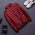 Down Cotton Coat Man 2025 Light Feathered Cotton Jacket Winter Slim Hooded Stand-Up Collar Solid Color Warm Clothing