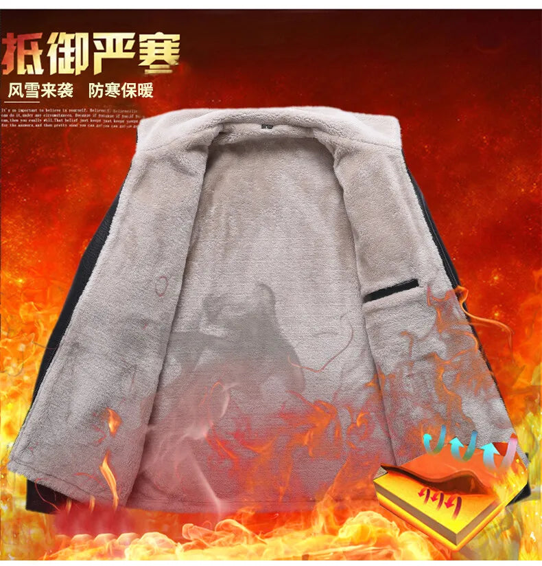 Men Plus Velvet Men Winter Warm Motorcycle Thickened Leather Coat Man Fleece Autumn PU Leather Coats Warm Fleece Leather Jacket