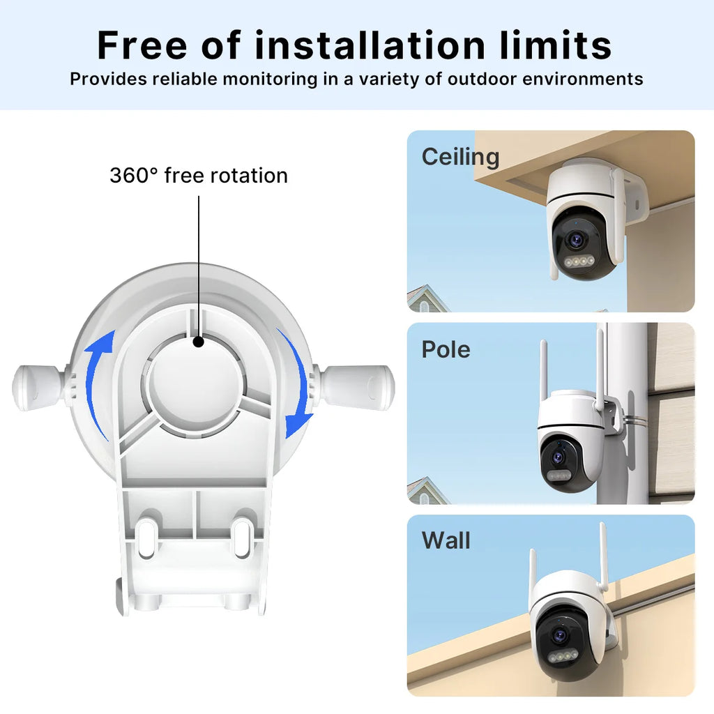WONSDAR 2pcs PTZ WiFi Camera Outdoor IP Camera Video Surveillance Smart Home Security Protection Motion Detection Alarm iCsee