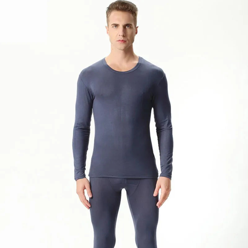 Autumn spring men's plus size Thin thermal underwear sets Large size bottoming shirt  modal underwear suit 7xl 8xl 9xl
