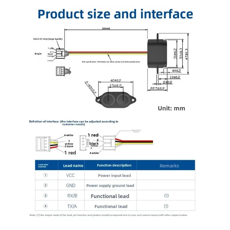 IP67 Waterproof Obstacle Avoid Module RS485 Ultrasonic Level Sensor Container Water Level Monitor