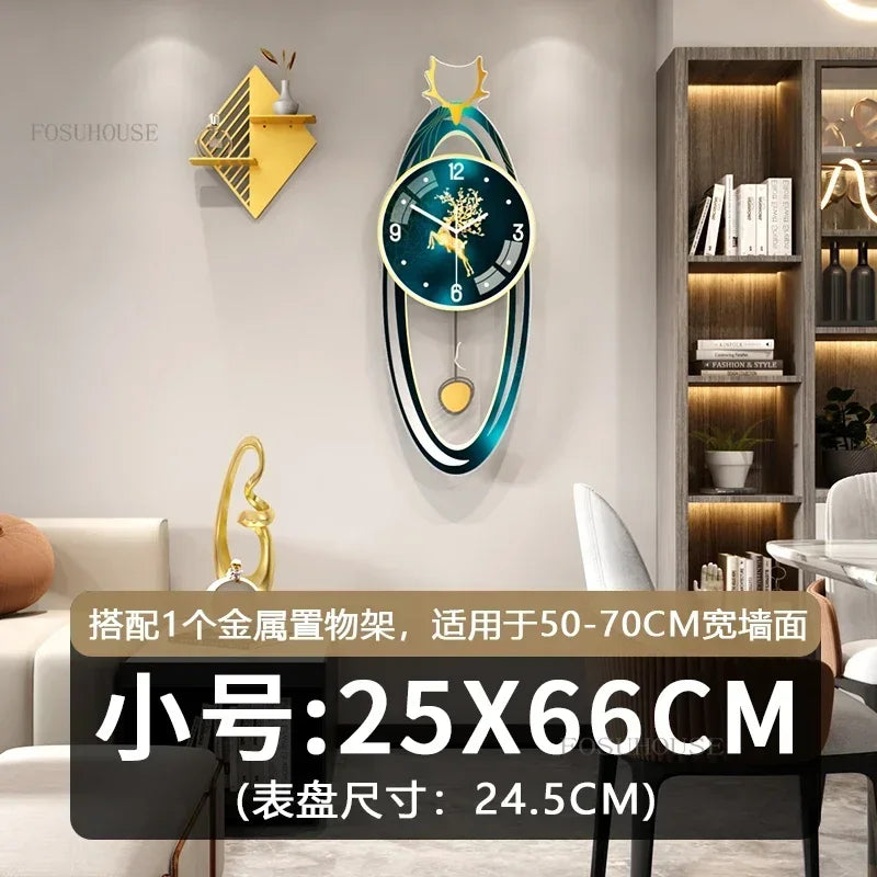 Light Luxury Wall Clocks Creative Home Decor Nordic Simple Living Room Home Wall Clock Luxury Designer Smart Models with Lights