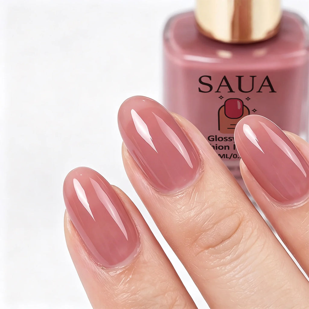 10ml Semi-Transparent 'Iced Bayberry' Colored Nail Polish; Quick-Drying (No Lamp Required), Strengthens Nails, Enhances Shine