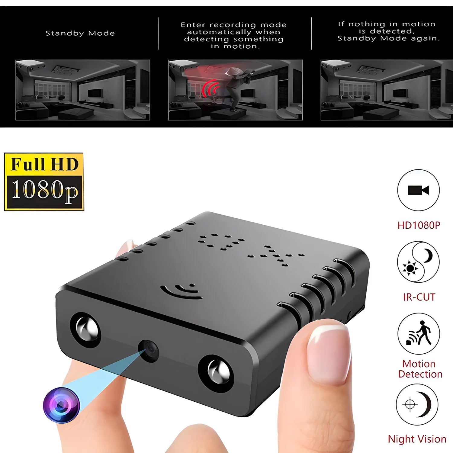 1080P HD Mini Camera XD Wireless Small Camcorders Portable Mini Cam Intelligent Infrared Night Vision Security Camer