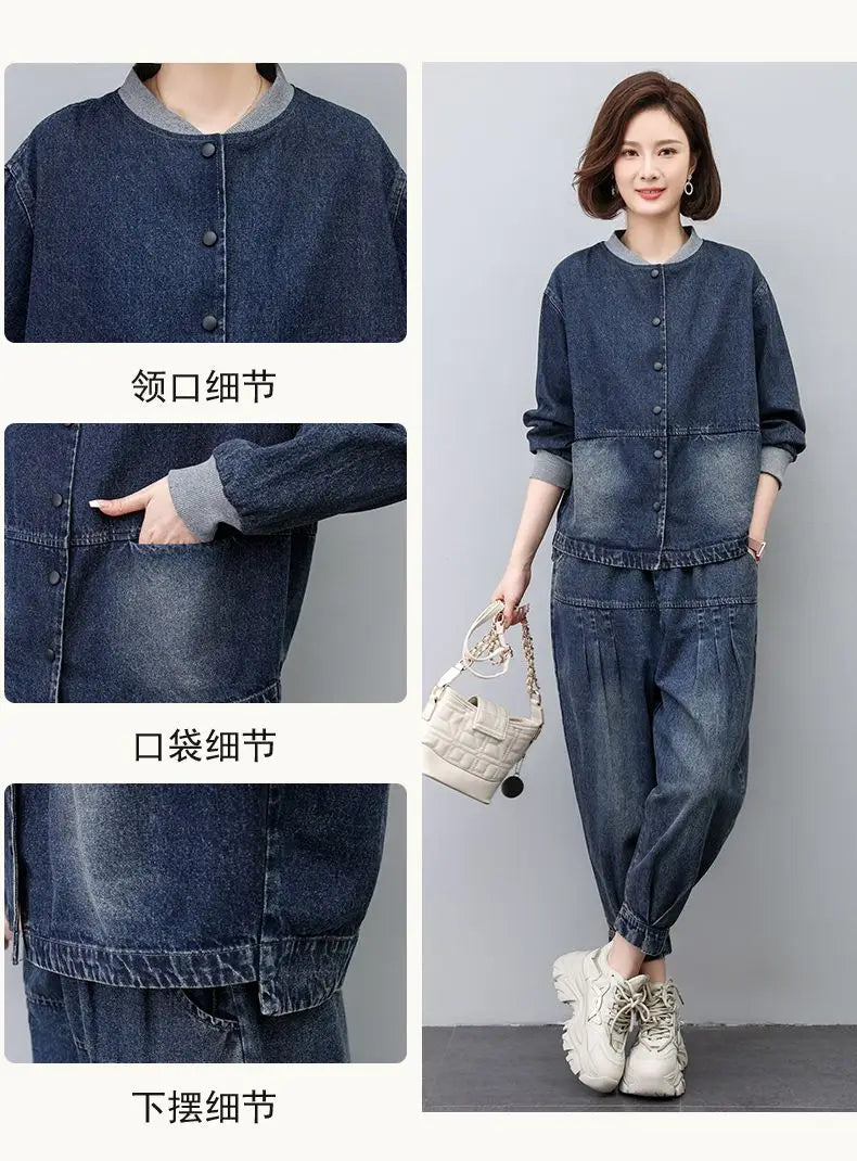 Retro Denim Coat For women Short style Spring autumn Thin 2026 New Loose Cowboy Baseball Jackets Women's Casual Tops Clothes