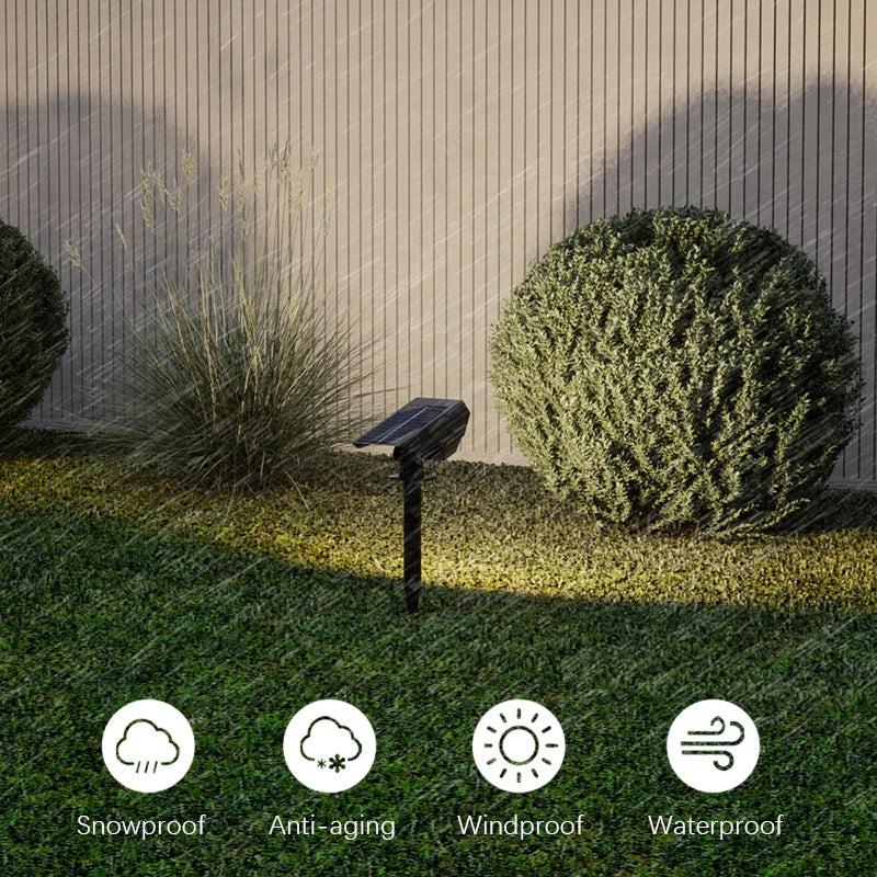 10 LED Solar Spotlights Cool White, Outdoor Landscape Lights, Adjustable Solar Powered Spot Lights for Garden Yard