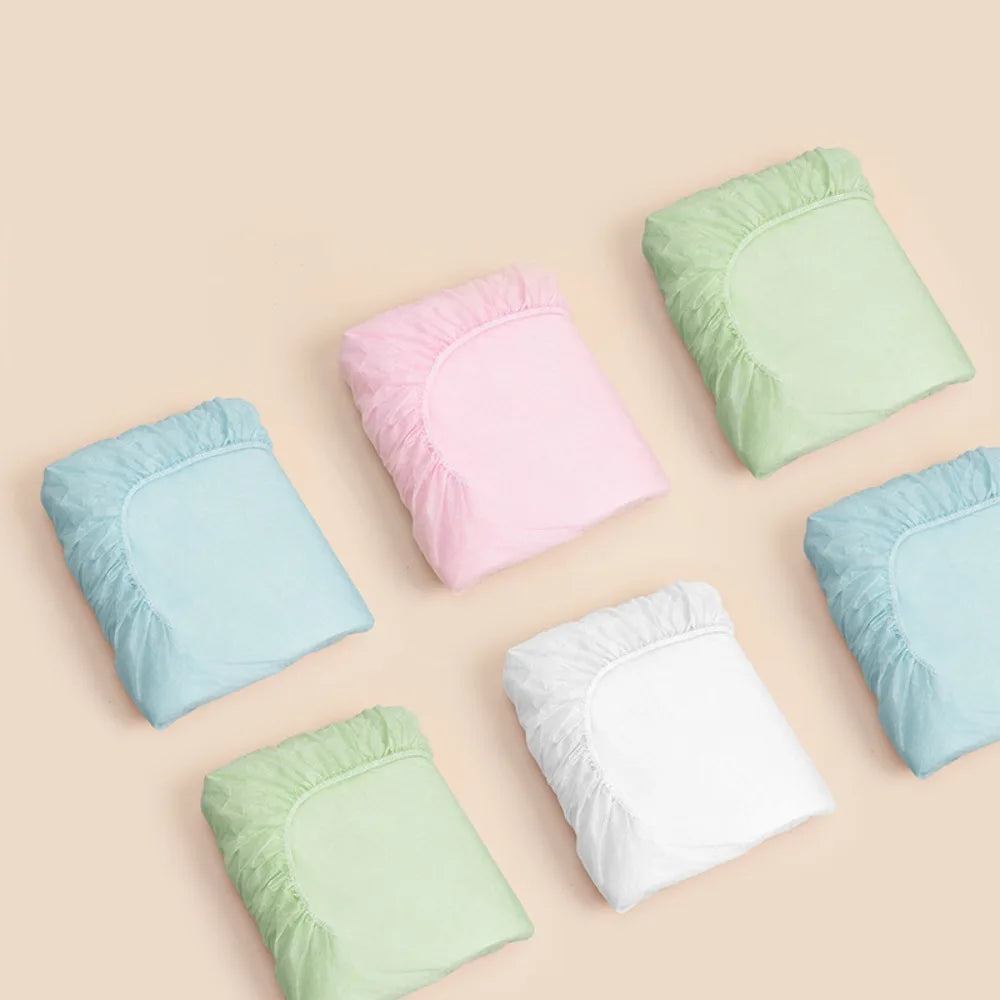 Non-woven Disposable Fitted Sheet Non Slip with Elastic Bands Mattress Covers Single Bed Double Bed Disposable Sheet Bed Cover