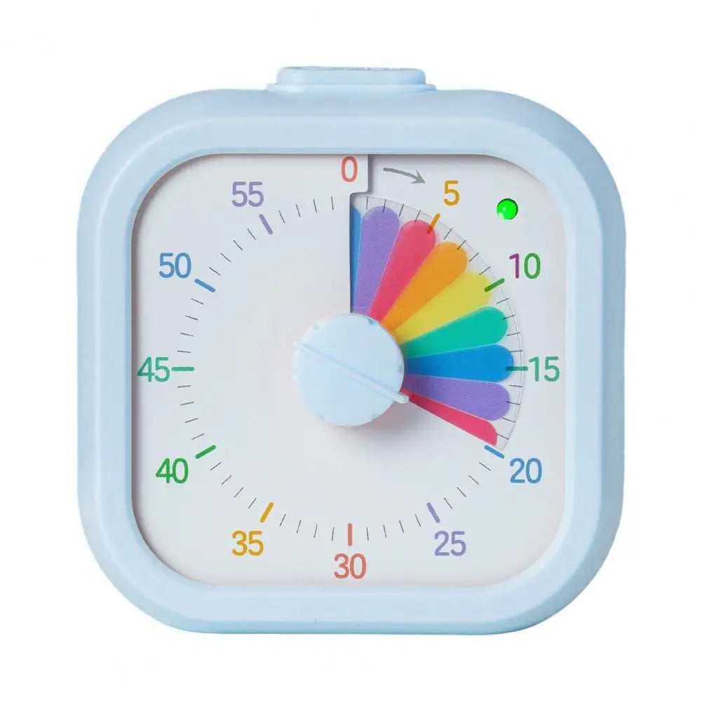 Visual Timer for Kids 60 Minute Rainbow Countdown with Silent Pause Function Dual Sound Light Reminder Timer for Kitchen Study