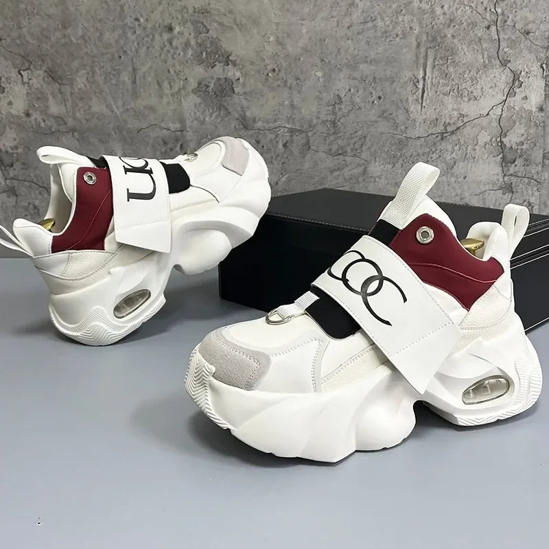Men's Sport Shoes Comfortable Casual Running Shoes 2025 Spring Autumn Thick Bottom Heightening Korean Style Versatile Dad Shoes