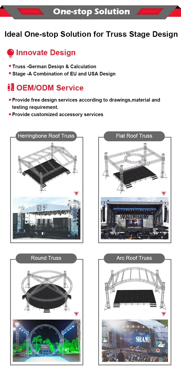 Manufacturer Specializes in Customizing TUV Certified Aluminum Stage Equipment Foldable & Portable Event Concert Glass Stage