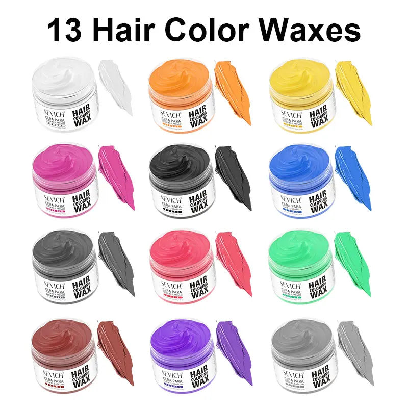Sevich 50g Hair Color Wax Disposable Fashionable Hair Paste Long Lasting Paint Coloring Cream for Party, Halloween, Christmas