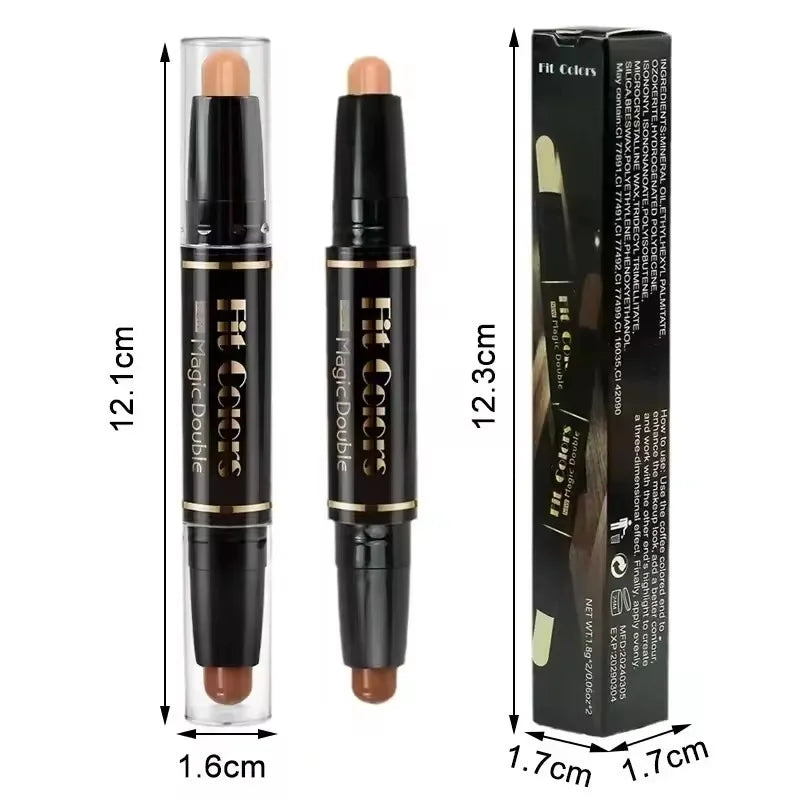Double Head Highlight Pen Face Make Up Liquid Waterproof Contouring Foundation Contour Makeup Concealer Stick Pencil Cosmetics