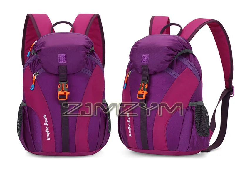 15L Waterproof Outdoor Hiking Bag Large Capacity Anti-theft Double Zipper Hiking Sports Backpack Spring Outing Bag