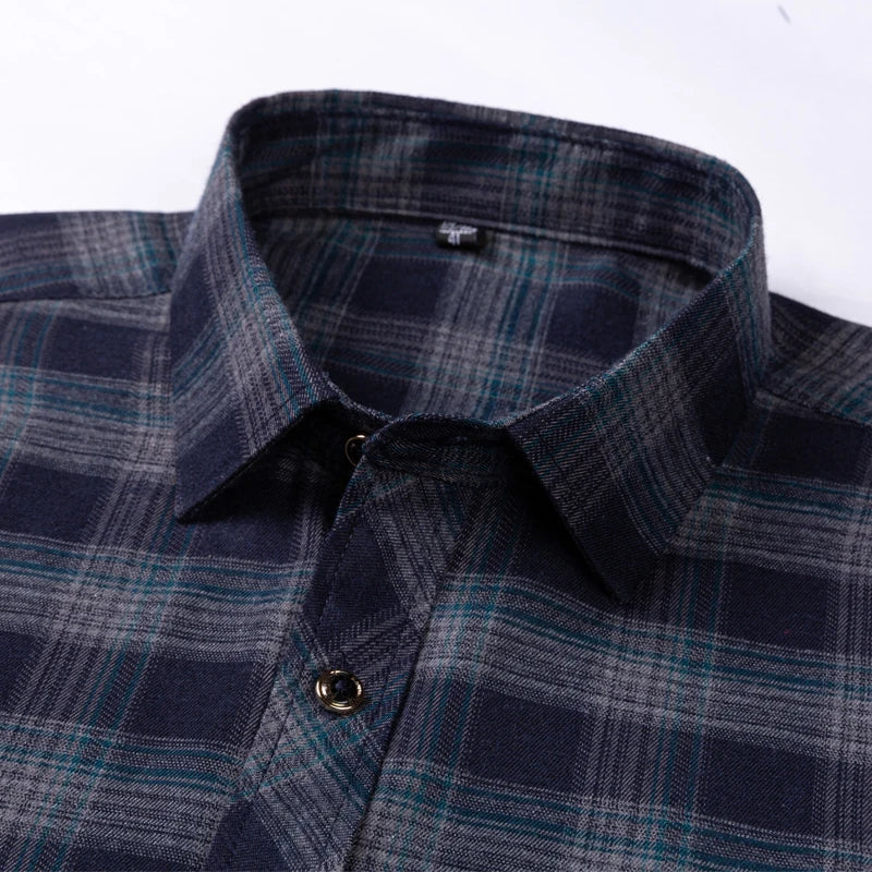 2024 New Fashion Men's Plaid Shirt Long Sleeve Cotton Regular Fit Men Casual Flannel Shirts Leisure Autumn Male Blouse Clothing