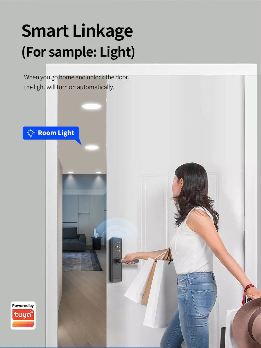 Zemismart Zigbee Fingerprint Door Lock Work with Tuya IC Card Key Password App Unlock with Doorbell Security Mechanical Lock
